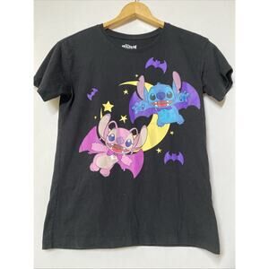 Disney Stitch And Angel Halloween Costume Bats Spooky T-Shirt Youth XL 14-16 34”